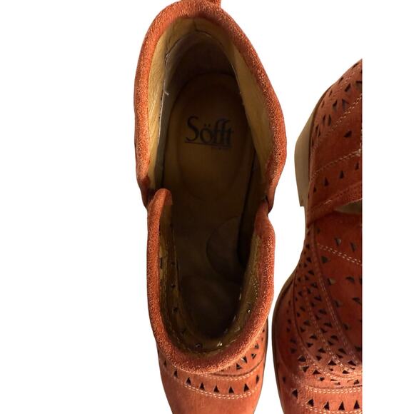 Sofft‎ Sallie Ankle Boot Spice Orange Womens Size 11 Medium Nice Used Condition - Picture 5 of 11